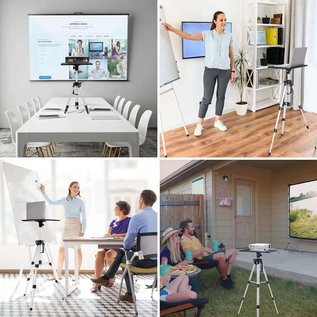 Tripod Projector Stand Foldable Laptop Stand with Adjustable Height-Silver / UNITED KINGDOM