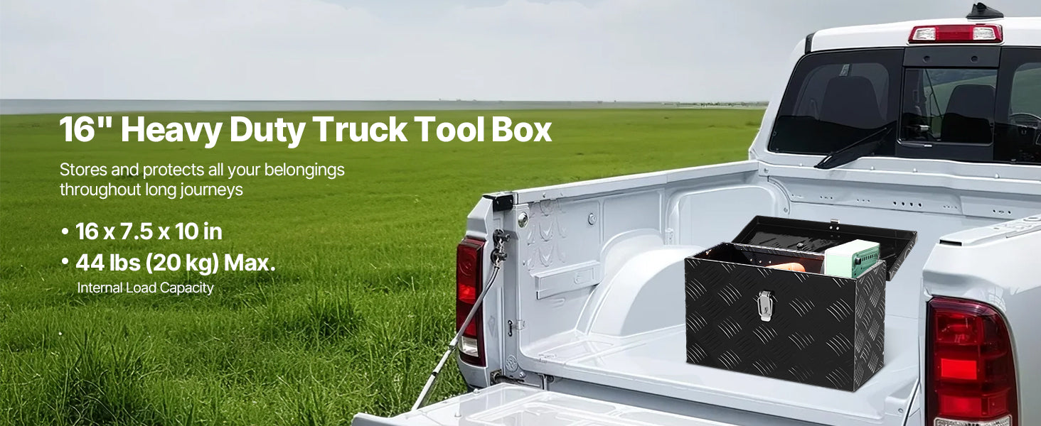 Heavy Duty Aluminum Truck Bed Tool Box with Lockable Storage