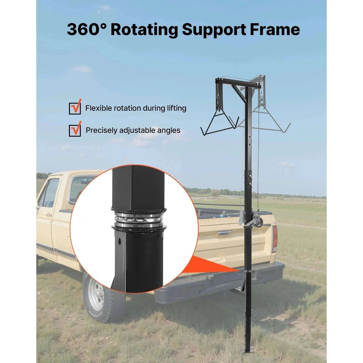 Truck Hitch Game Hoist with Winch & Adjustable Height 400–600 lbs-600lbs / spain