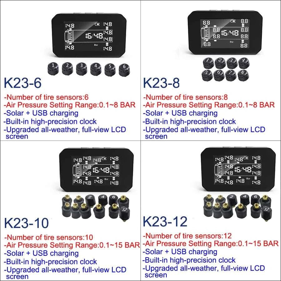 Truck Tire Pressure Monitoring System with LCD & External Sensors-TPMS-K23 / 12 Sensor-K23