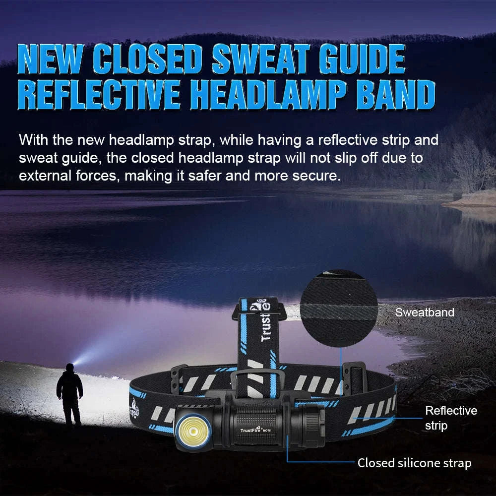 Trustfire MC18 Magnetic USB Headlamp-Headlamp with 18650 / black