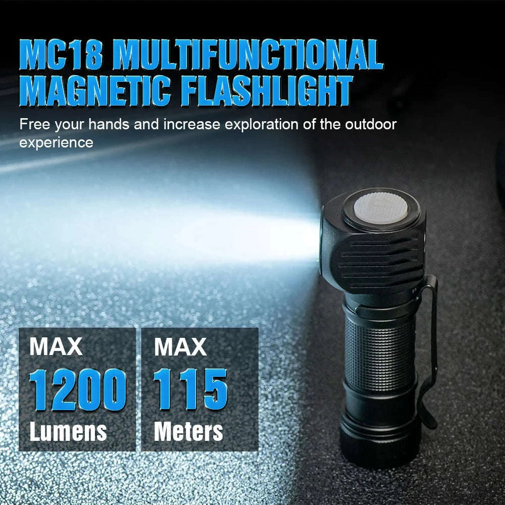 Trustfire MC18 Magnetic USB Headlamp-Headlamp with 18650 / black