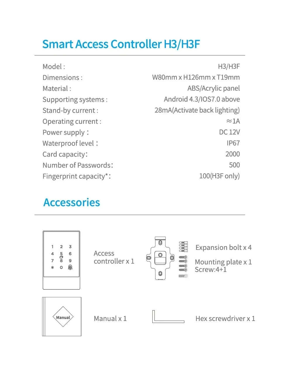 TTlock H3 Fingerprint Door Access Control System-G2 Gateway only
