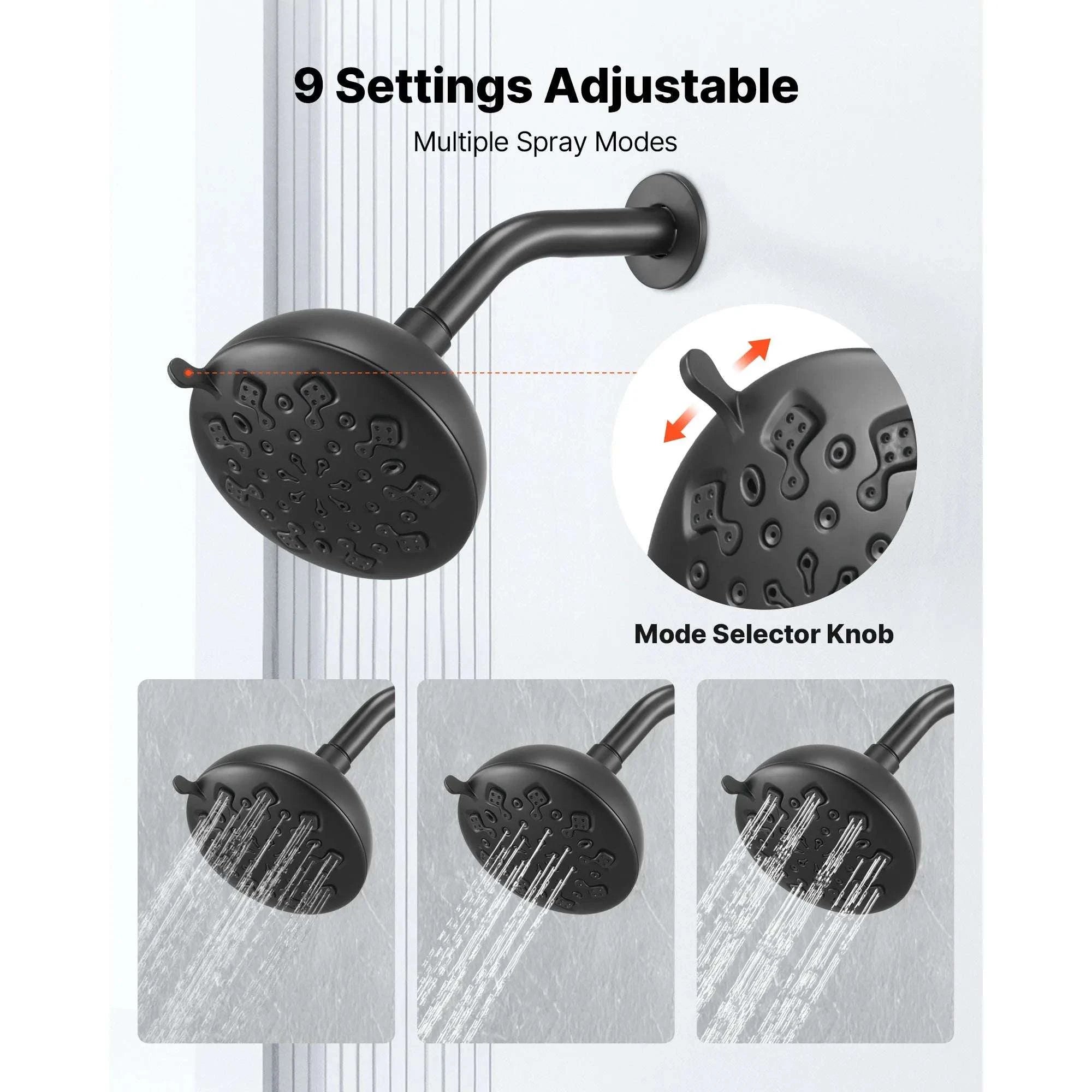 Tub & Shower Faucet Set with Rainfall Head and Pressure Balance Valve-4.72inch / United States