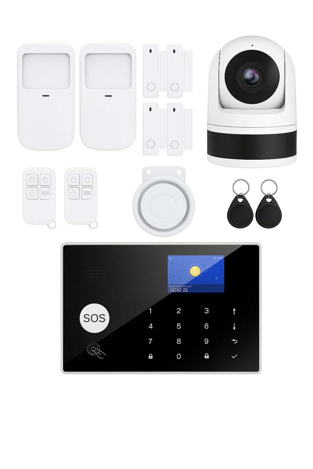 Kit de alarma de seguridad para el hogar Tugard, WiFi GSM, sistema anti robos con sensor de puerta y ventana, compatible con Tuya App, control por voz de Alexa