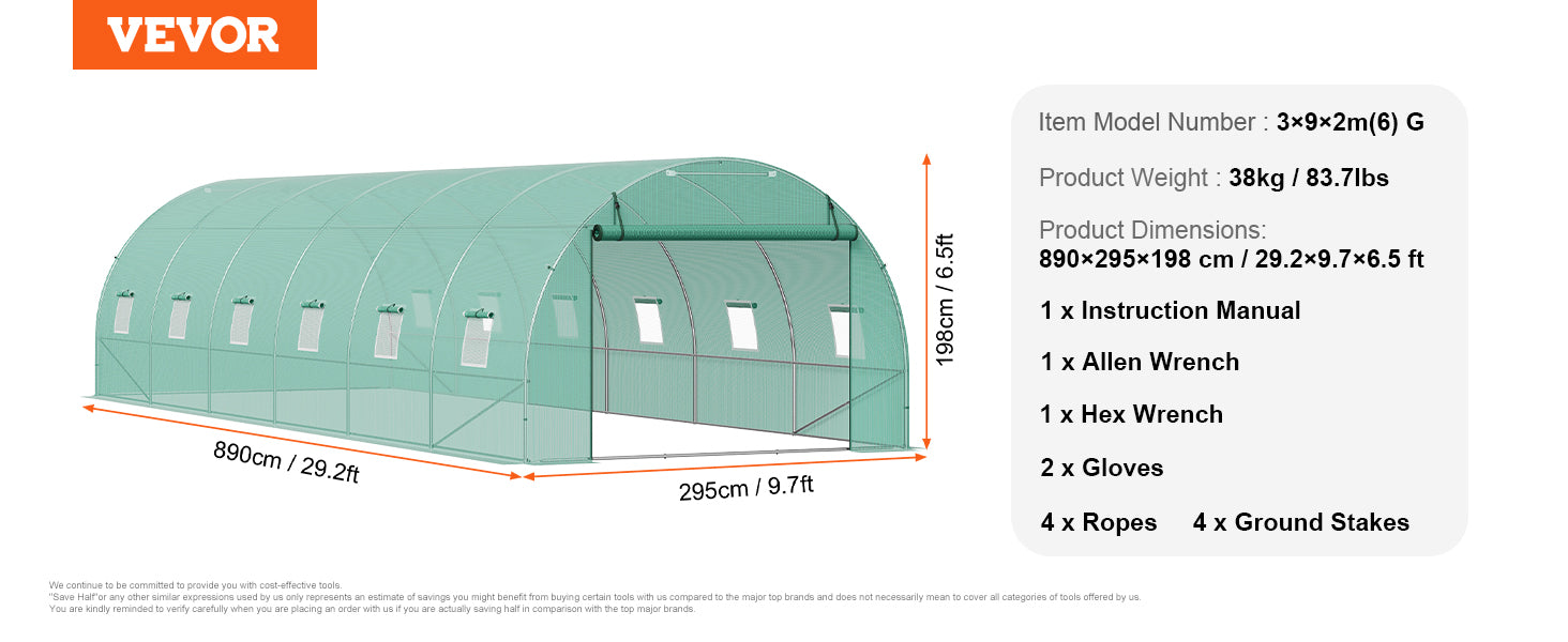 Walk-In Tunnel Greenhouse with Galvanized Steel Frame and PE Cover