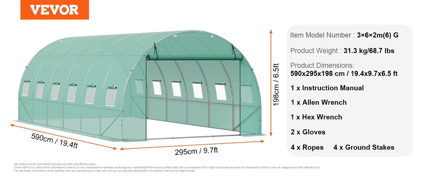 Walk-In Tunnel Greenhouse with Galvanized Steel Frame and PE Cover