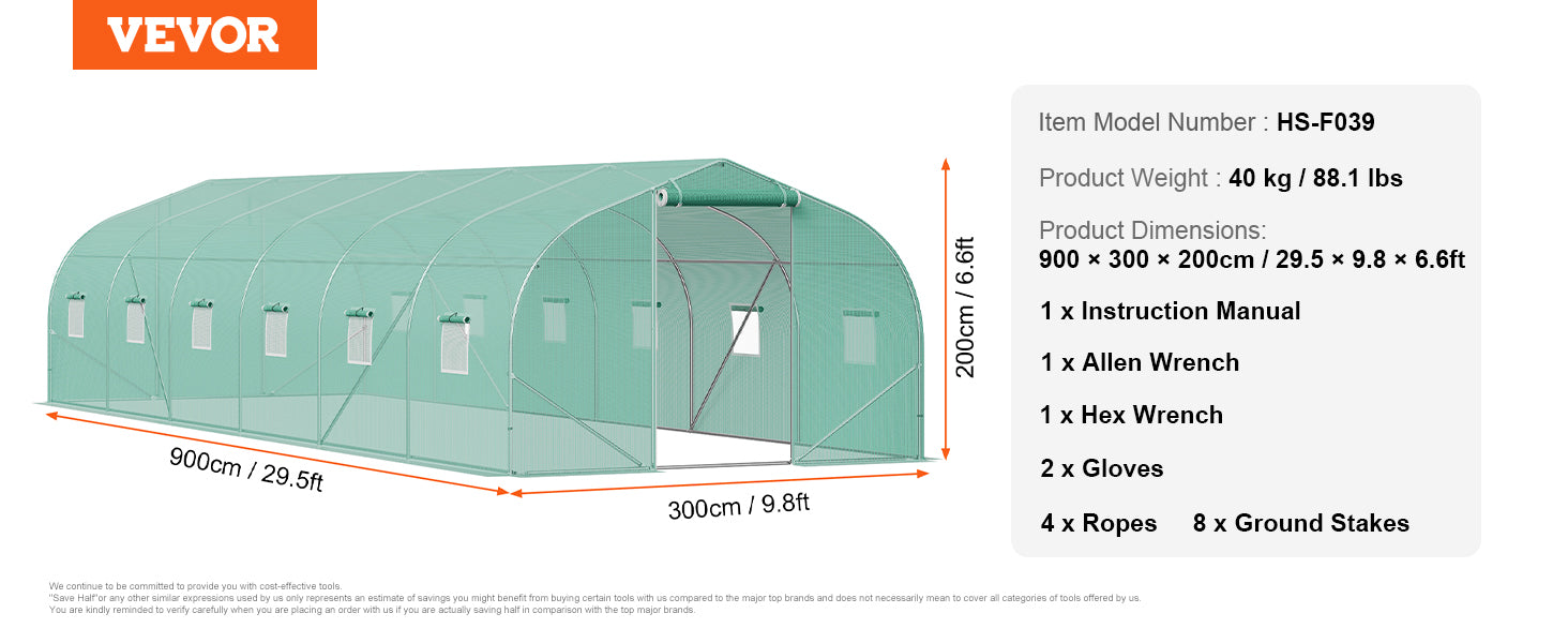 Walk-In Tunnel Greenhouse with Galvanized Steel Frame and PE Cover
