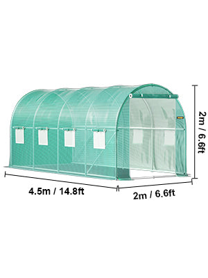 Walk-In Tunnel Greenhouse Galvanized Frame Waterproof Cover