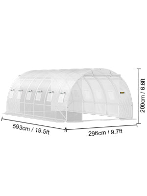 Walk-In Tunnel Greenhouse Galvanized Frame Waterproof Cover