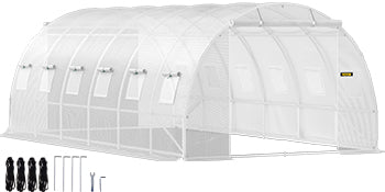 Walk-In Tunnel Greenhouse Galvanized Frame Waterproof Cover