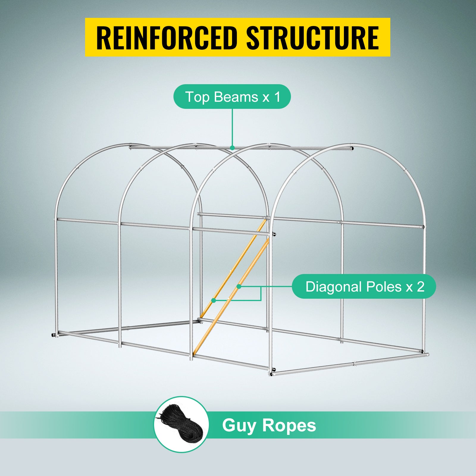 Walk-In Tunnel Greenhouse Galvanized Frame Waterproof Cover