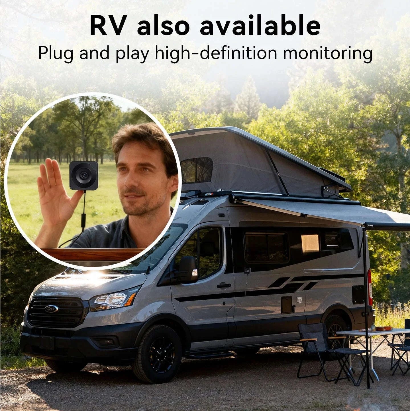 Tuya 2K 5G WiFi Magnetic Window Security Camera with AI Detection-1080P-1PC / Type-C