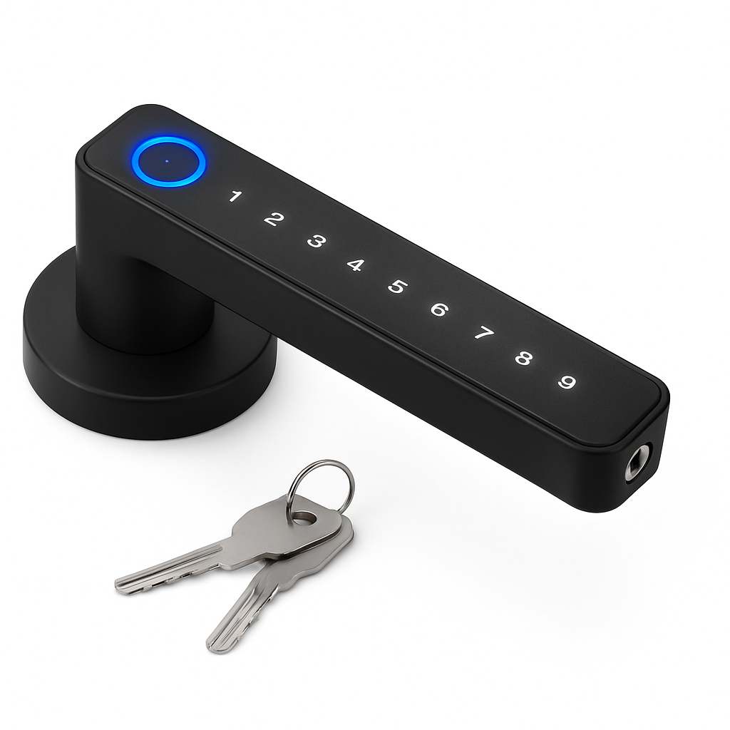 Smart Fingerprint Lever Lock with Password, IC Card and Key