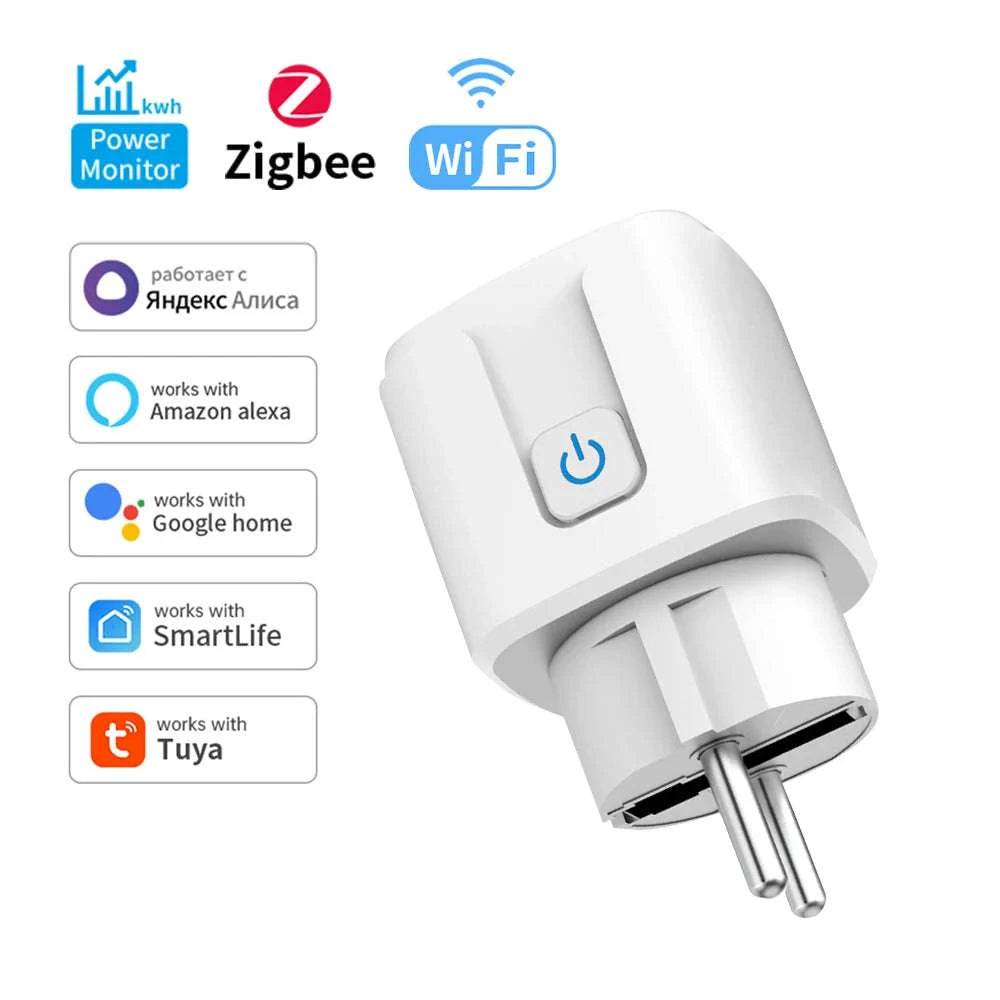 Tuya EU Smart Plug with Zigbee or WiFi and Power Monitoring-WIFI / 20A