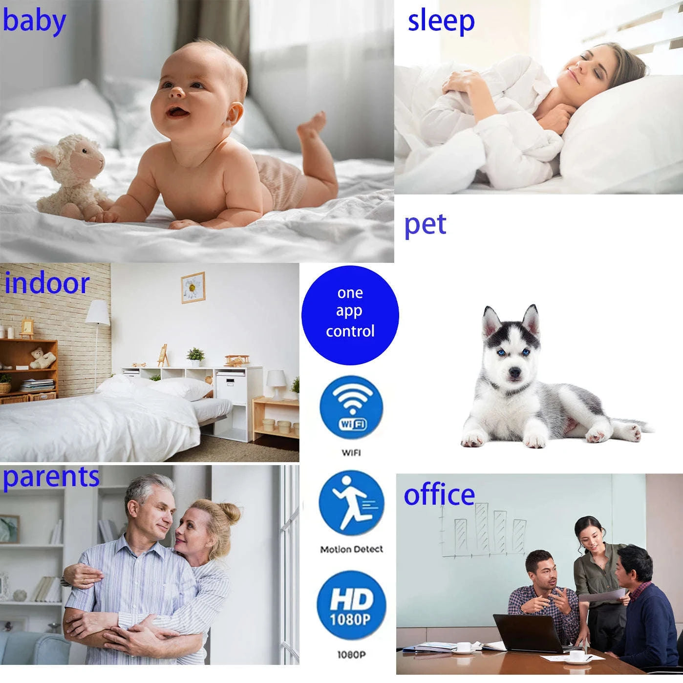 Tuya HD 1080P WiFi Mini Security Camera Clock-Default Title