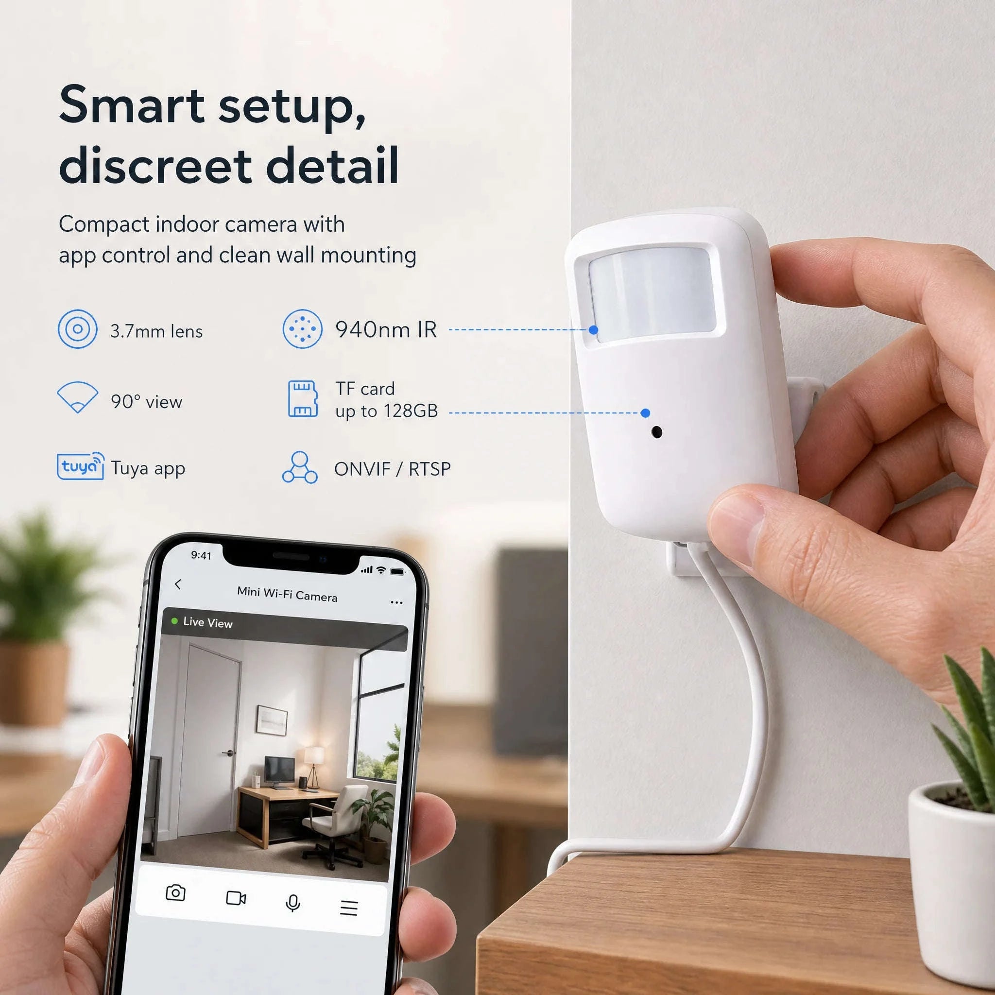 Tuya POE Mini WiFi Security Camera, 2MP/4MP, 2-Way Audio-4mp WIFI POE 32G