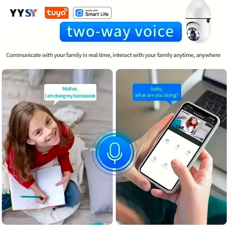 Tuya Smart E27 Bulb Camera HD Security-Only Camera White