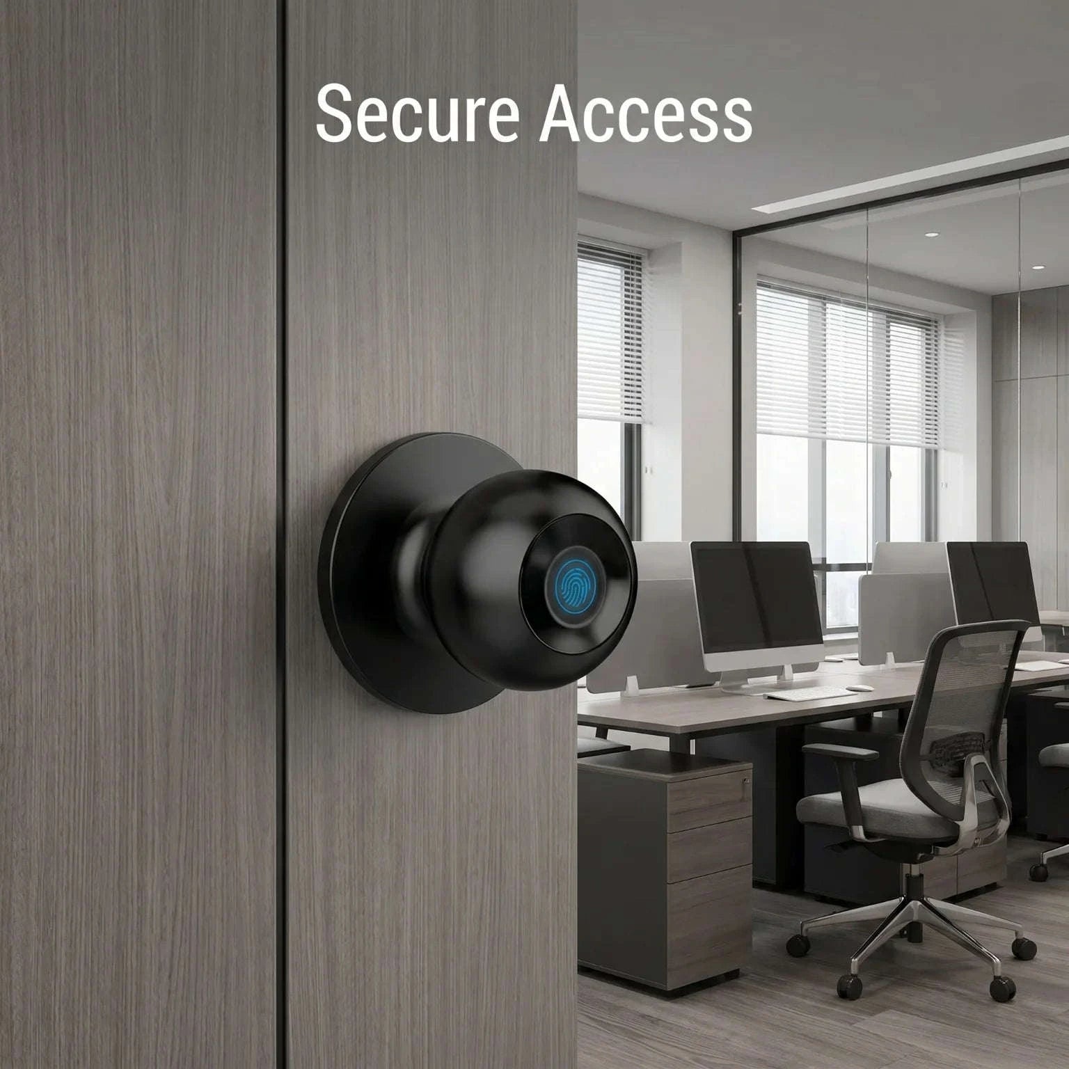 Tuya Smart Fingerprint Door Knob Lock WiFi App Remote Control Keyless Entry Smart Door Lock Temporary Password Unlock Biometric Round Knob Lock for Bedroom Apartment Office-United States