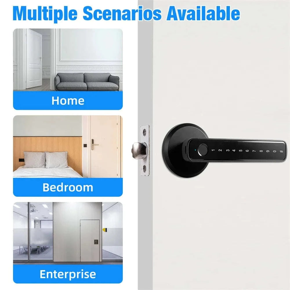 Tuya Smart Fingerprint Door Lock with App and Key Unlock-United States