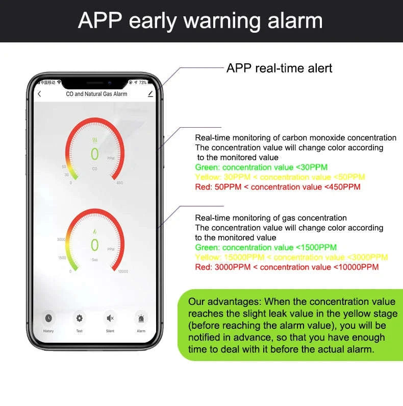 Tuya Smart Life Gas and CO Leak Detector WiFi Alarm-WIFI GAS