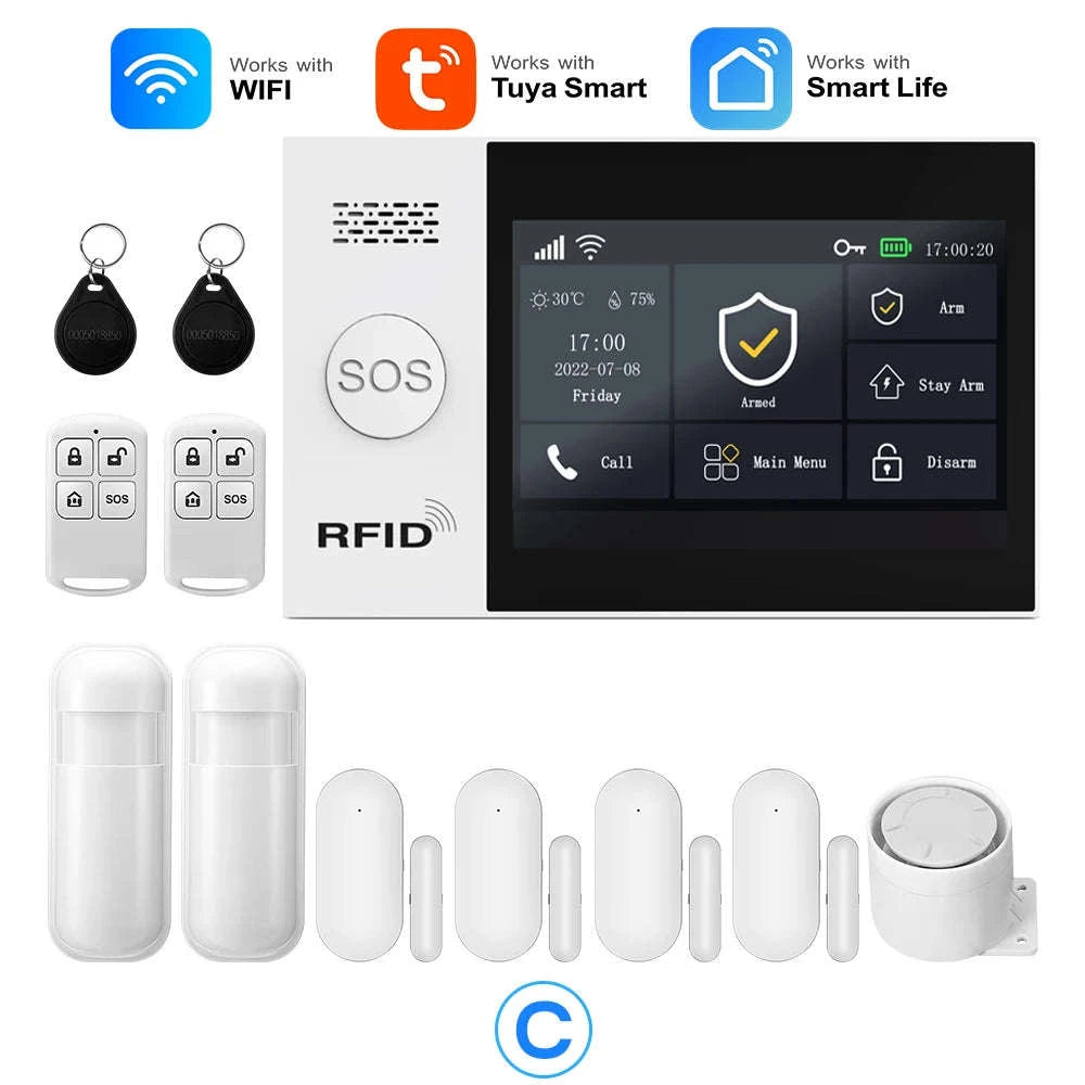 Tuya Smart Life WiFi GSM Alarm System-F-22 / EU Plug / English|CHINA