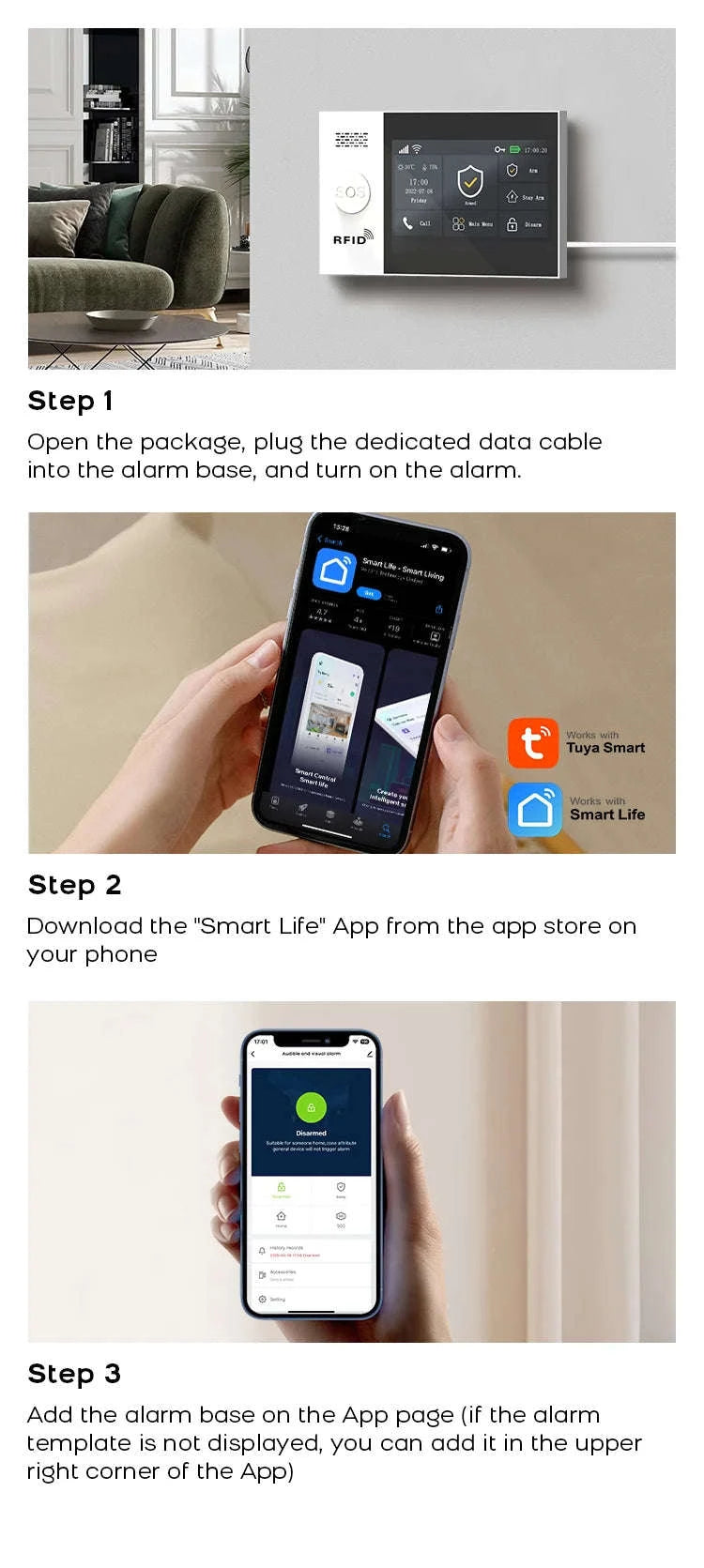 Tuya Smart Life WiFi GSM Alarm System-F-22 / EU Plug / English|CHINA