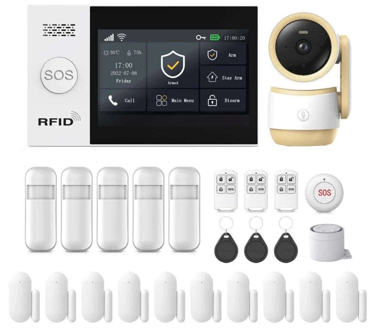Tuya Smart Life WiFi GSM Alarm System-F-22 / EU Plug / English|CHINA
