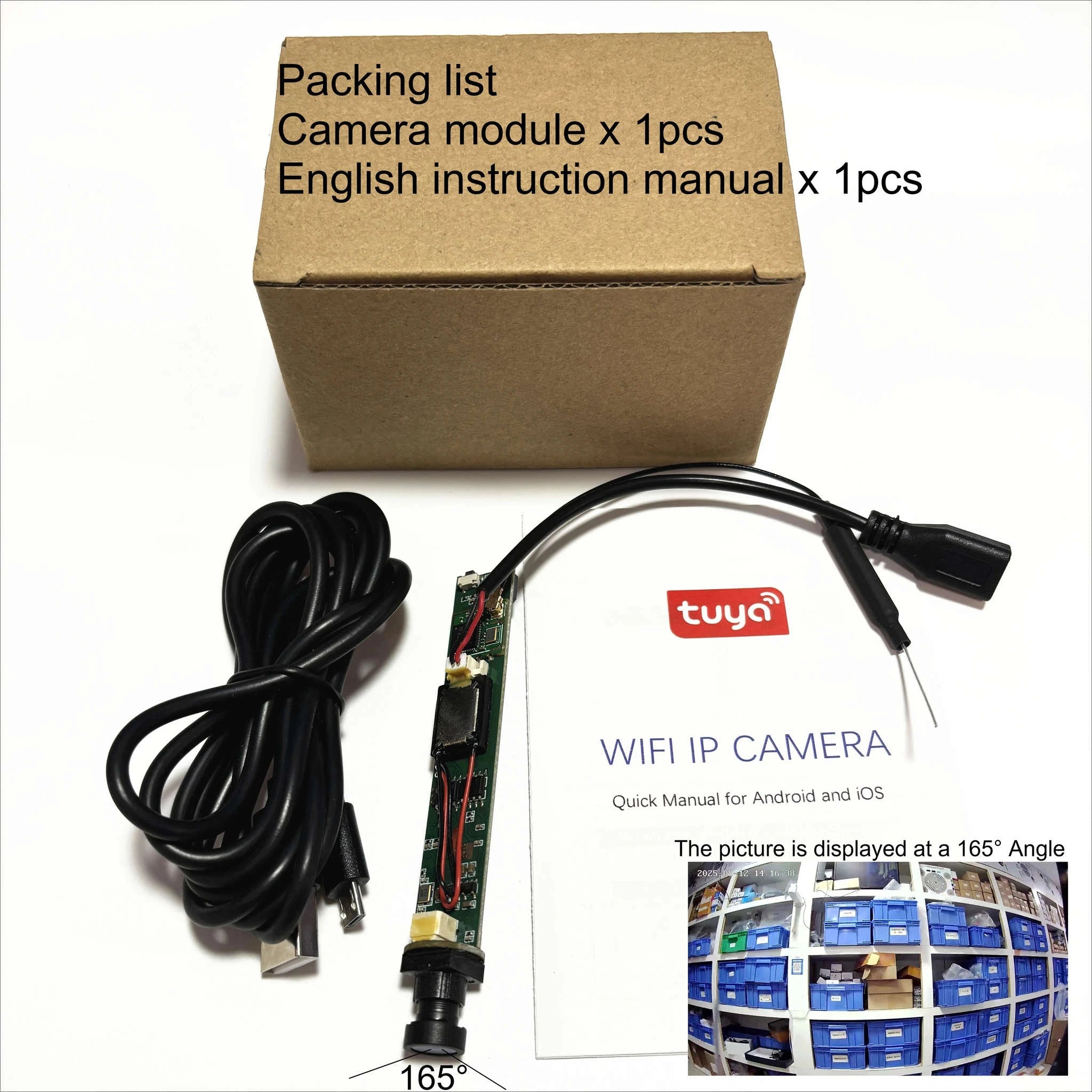 Tuya Smart Mini IP Camera Module 2MP WiFi with Two-Way Audio-Wide-angle lens