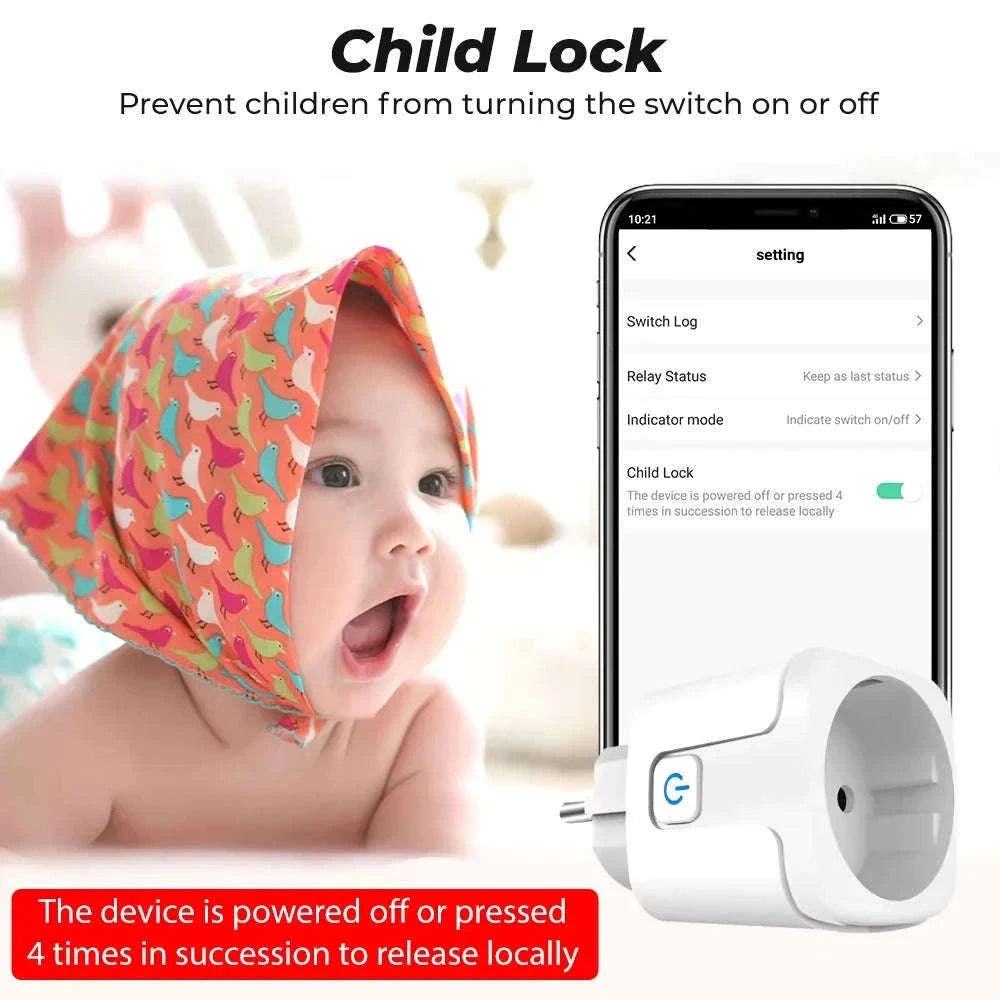 Tuya Smart Plug with Power Monitoring, Zigbee or WiFi-WIFI / 20A
