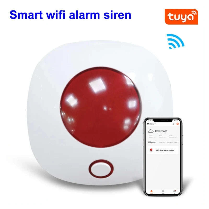 Tuya Smart WiFi 110dB Alarm Siren with Strobe Light-EU plug / China Mainland