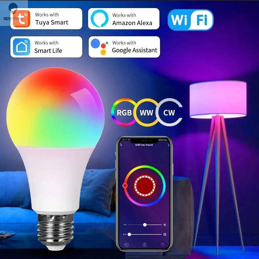 Tuya Smart WiFi LED Bulb E27 RGB White Adjustable-10W / AC 220V / Yes