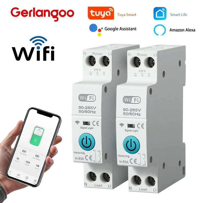 Tuya WiFi Smart Circuit Breaker with Energy Monitoring and Protection-25A / No Metering