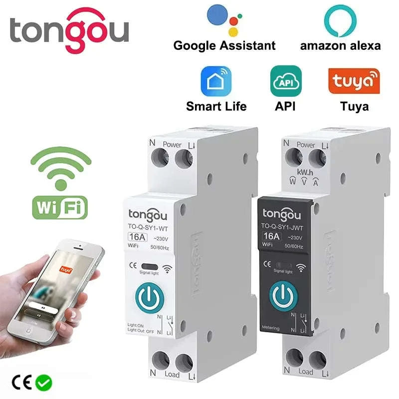 TUYA WiFi Smart Circuit Breaker with Power Metering 1P 63A-32A / White No metering