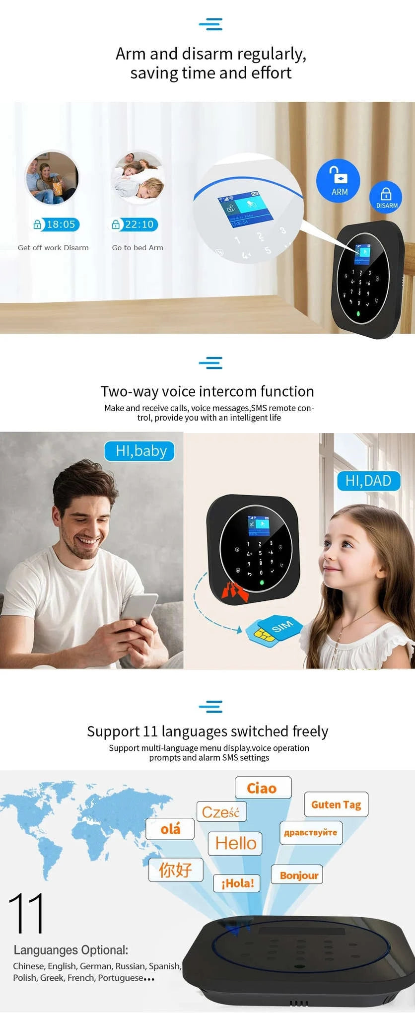 Tuya WiFi W9B Smart Home Alarm System-W9B9 / EU Plug