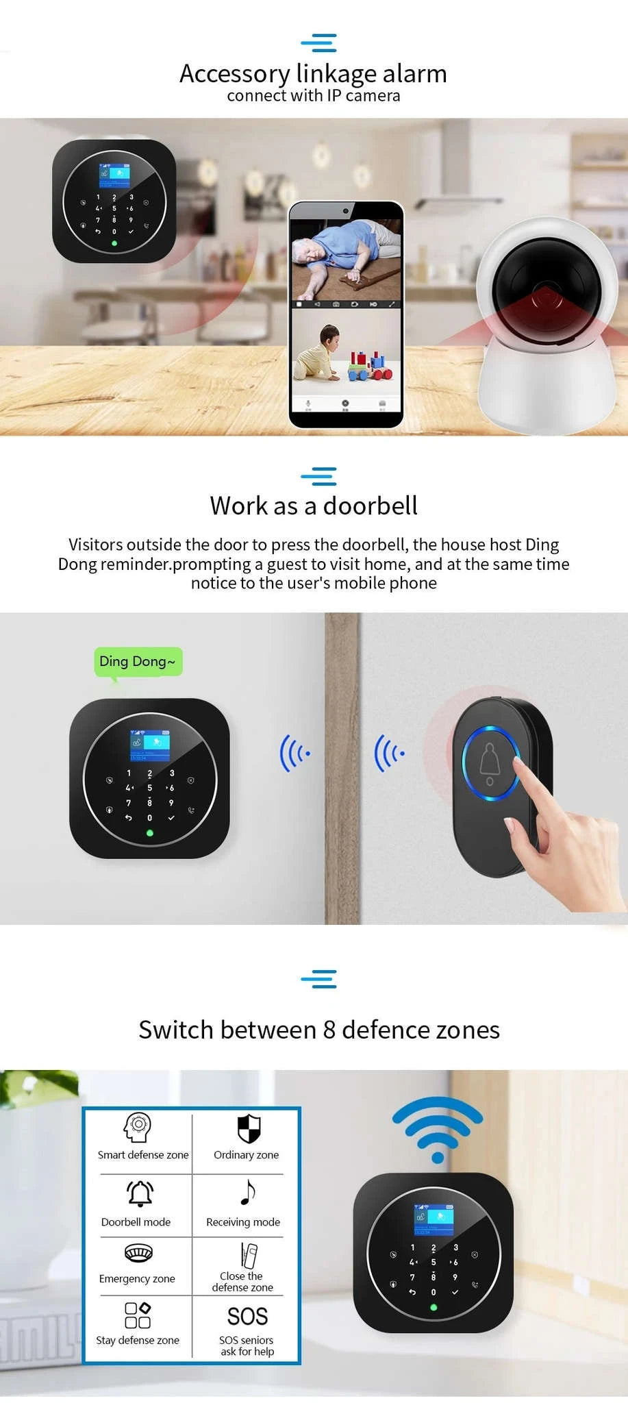 Tuya WiFi W9B Smart Home Alarm System-W9B9 / EU Plug
