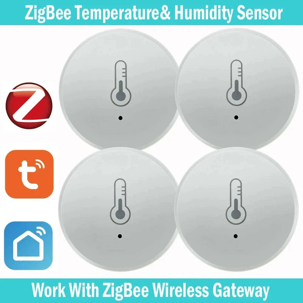 Tuya Zigbee Temperature and Humidity Sensor for Smart Home Monitoring-4PCS