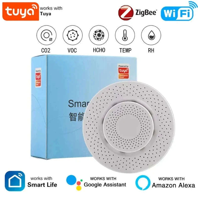 Tuya Zigbee/WiFi Air Quality Sensor for Smarter Home Monitoring-Zigbee Version 5in1 / China Mainland