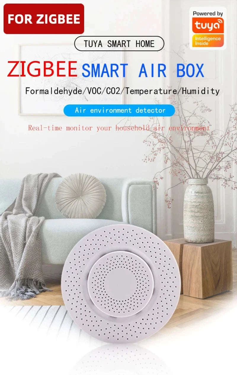 Tuya Zigbee/WiFi Air Quality Sensor for Smarter Home Monitoring-Zigbee Version 5in1 / China Mainland
