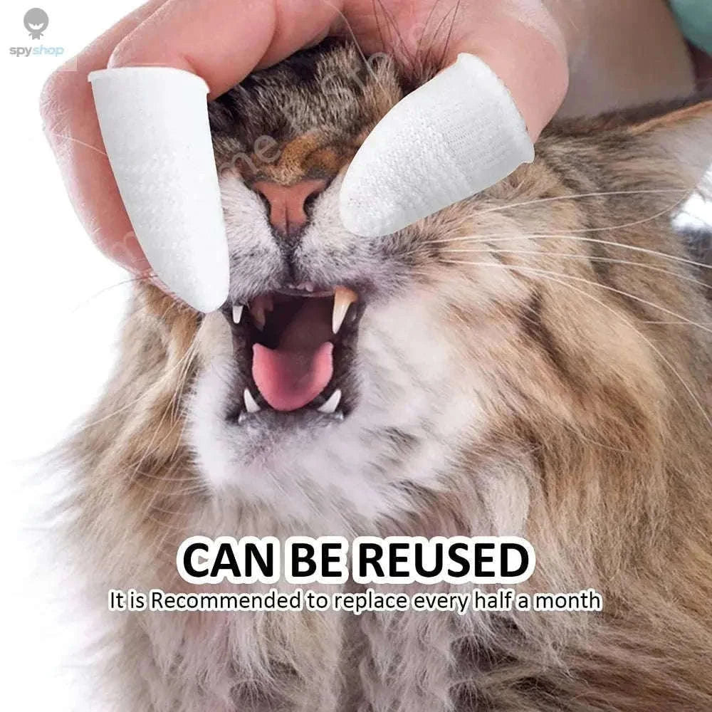 Two-Finger Pet Dental Cleaning Wipes for Cats and Dogs-Finger Cots / 12pcs