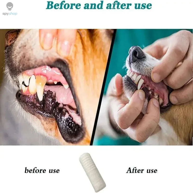 Two-Finger Pet Dental Cleaning Wipes for Cats & Dogs-Finger Cots / 12pcs