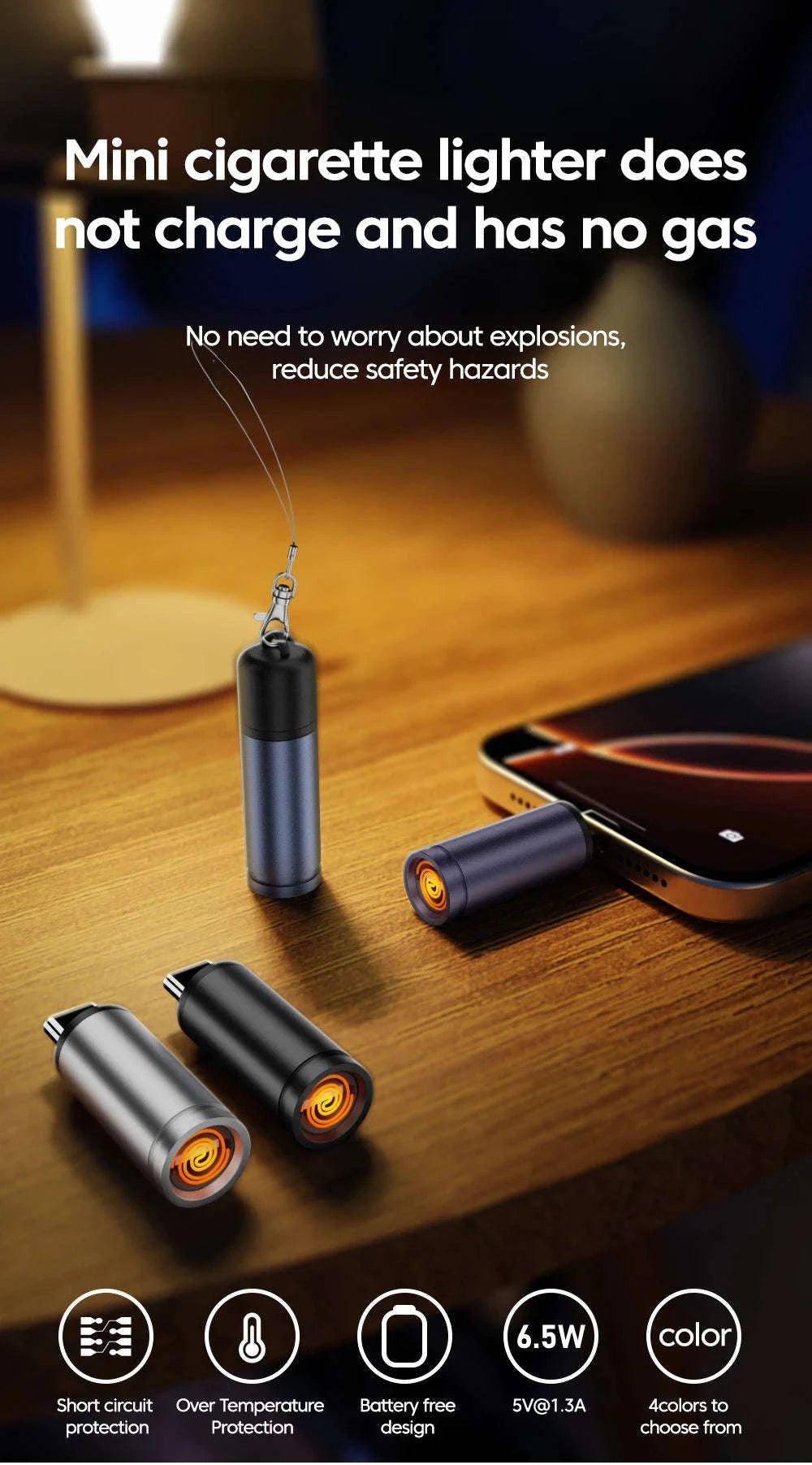 Type-C Mobile Cigarette Lighter-black