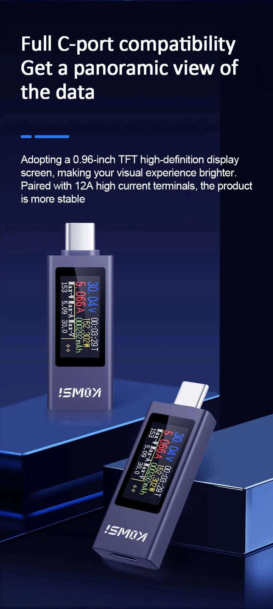 Type‑C Multi‑Function Digital Display Power Meter-KWS-2302C