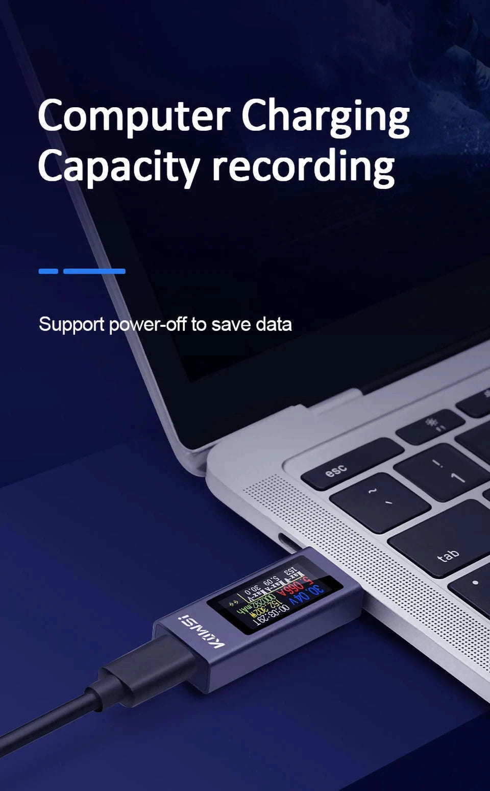 Type‑C Multi‑Function Digital Display Power Meter-KWS-2303C