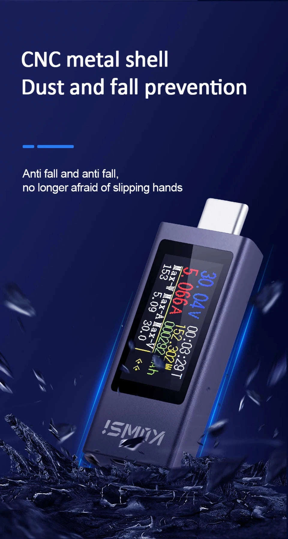 Type‑C Multi‑Function Digital Display Power Meter-KWS-2303C