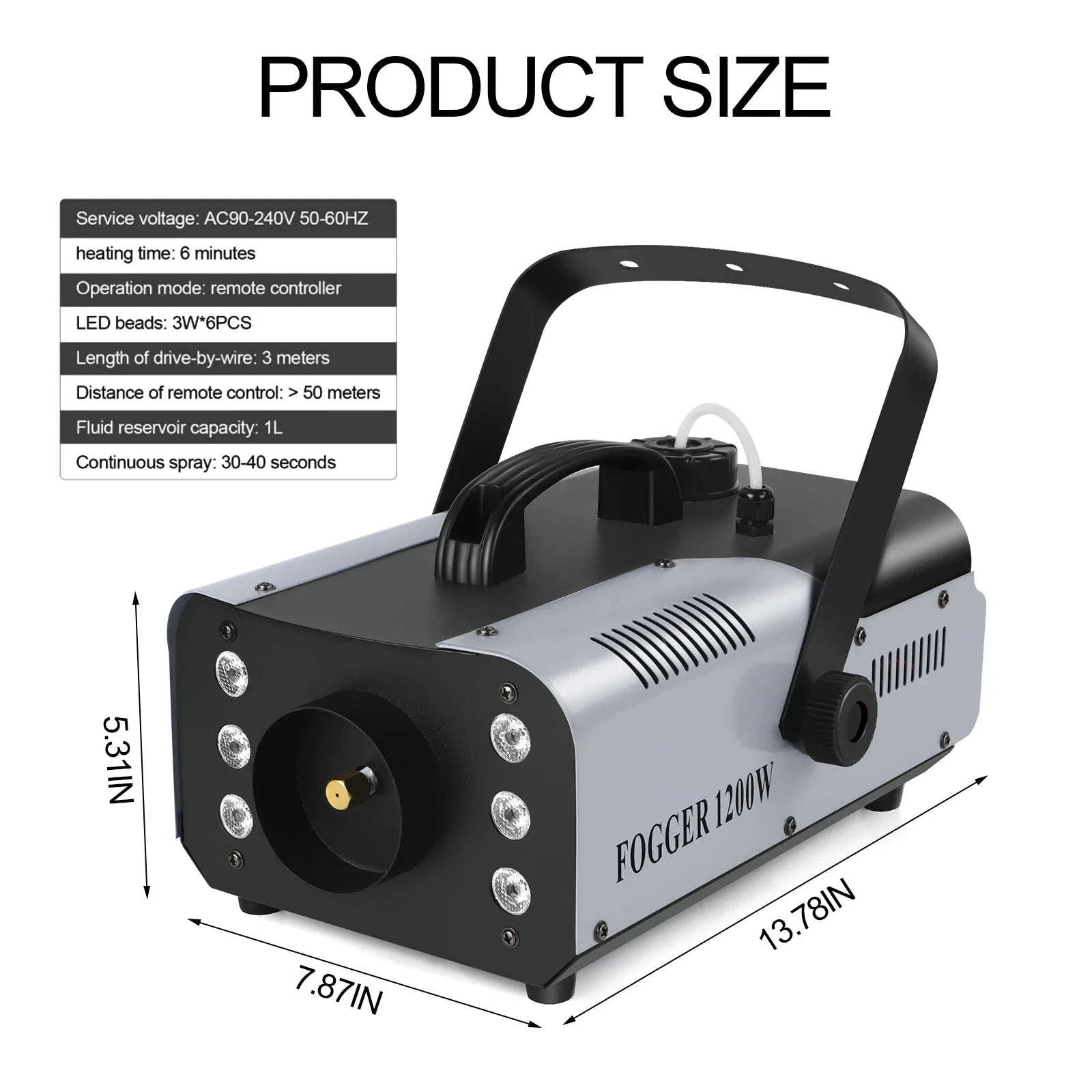 U'King 1200W Fog Machine with 6 LED Stage Effects-UNITED KINGDOM / UK Plug