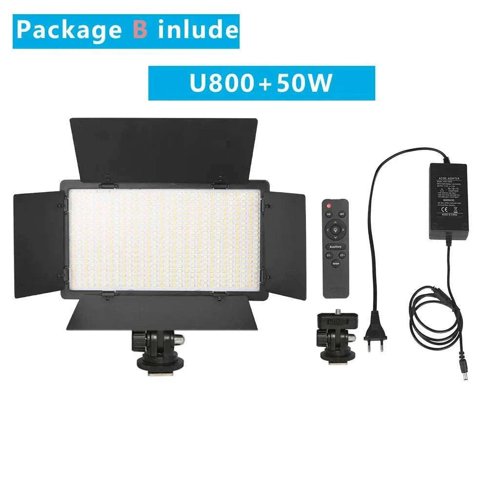 U800+ LED Video Light Bi-Color 2500K-8500K with Tripod Remote-NA-U600-LBC