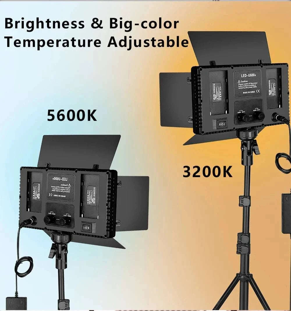 U800+ LED Video Light Bi-Color 2500K-8500K with Tripod Remote-NA-U600-LBC