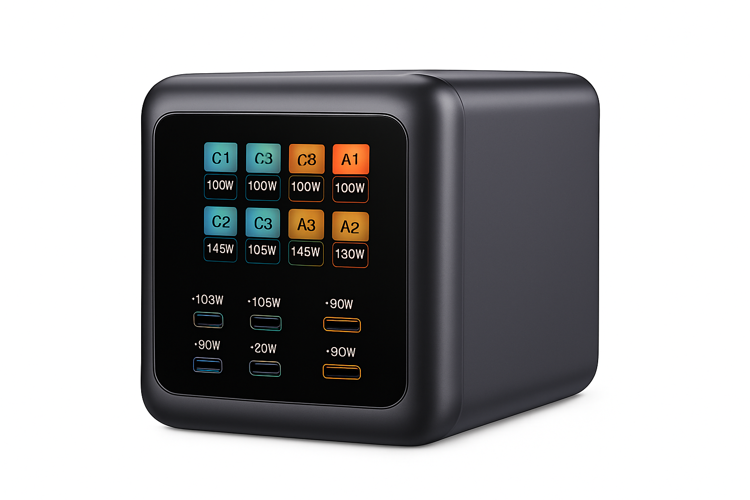 420W GaN Multi-Port Charger with 140W USB-C & Digital Display