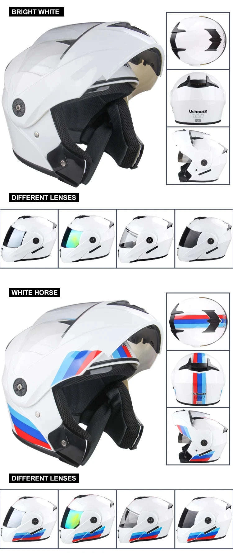 Uchoose Modular Motorcycle Helmet-5 / XL